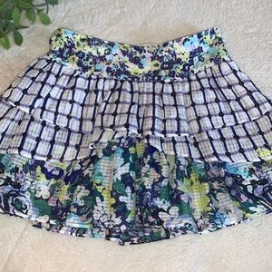Catimini 😍 5 Blue Green White Layered Skirt EUC Adjustable waist